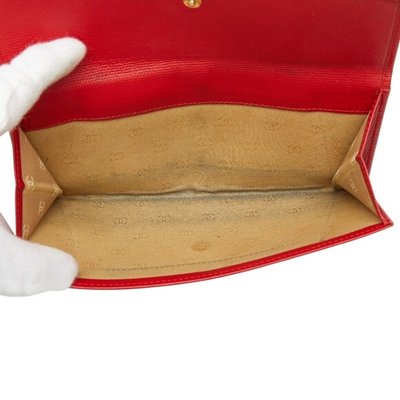 CHANEL Red Leather Wallet